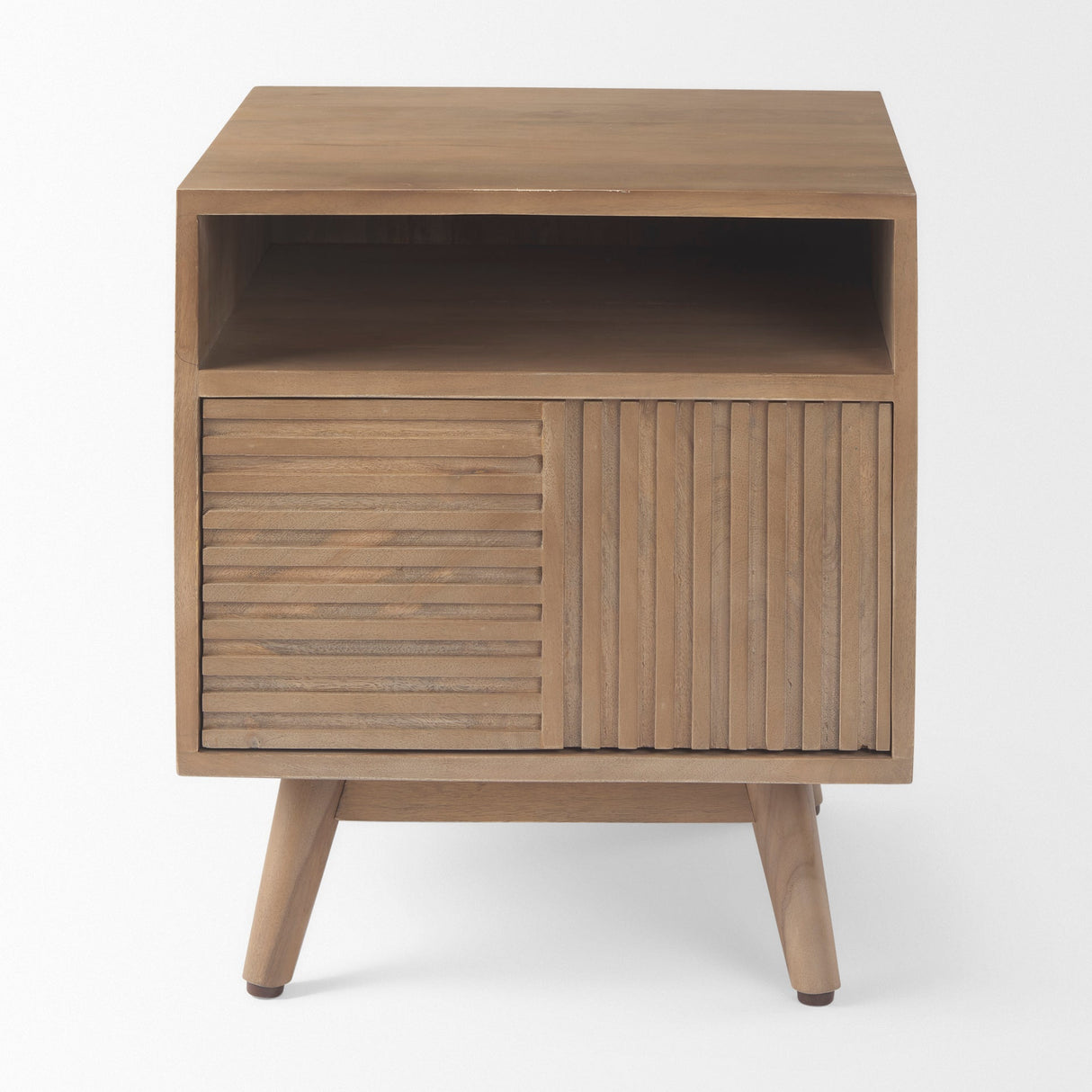 Sable 19.0L x 19.0W x 21.5H Light Brown Wood Side Table by Mercana at Eve Furniture