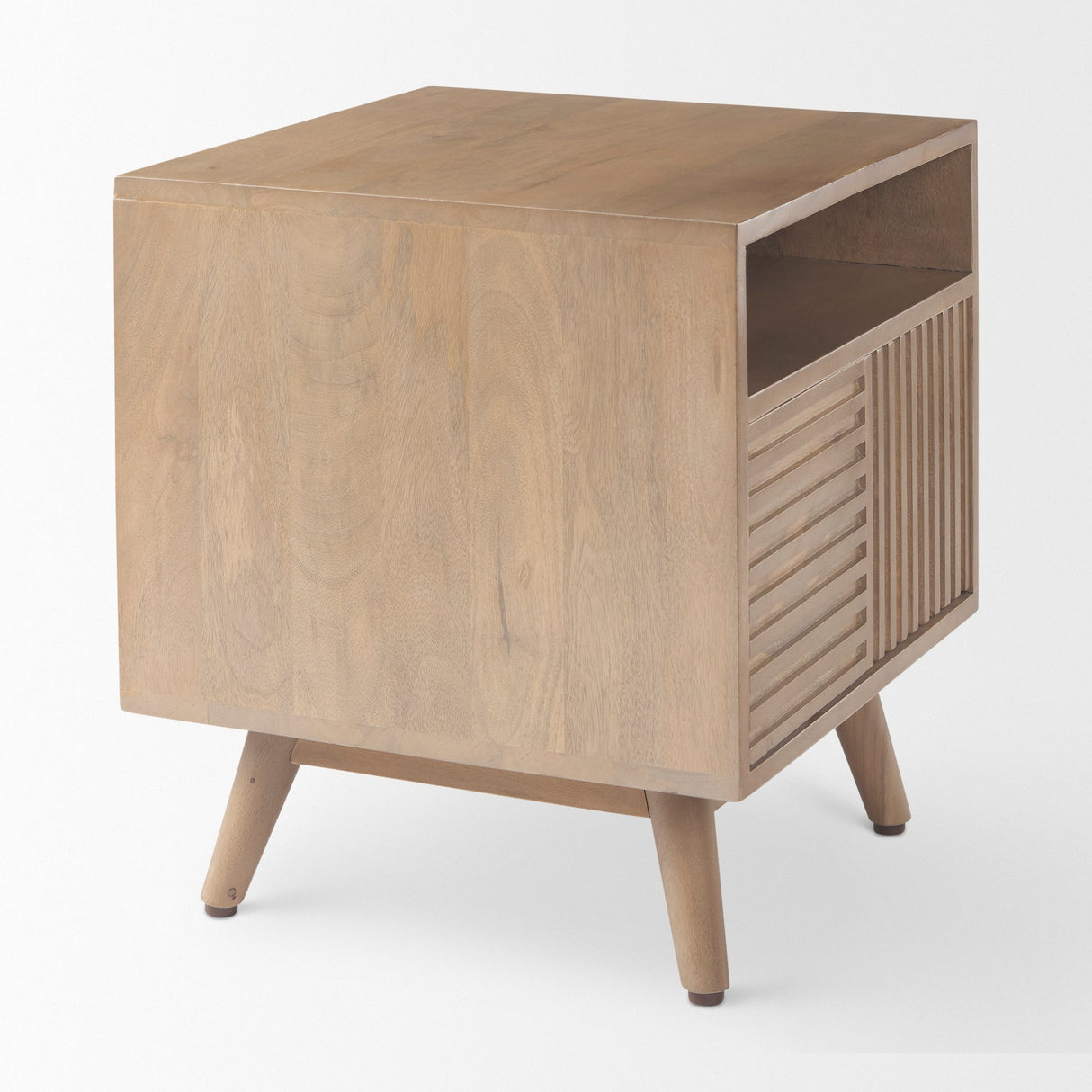 Sable 19.0L x 19.0W x 21.5H Light Brown Wood Side Table by Mercana at Eve Furniture