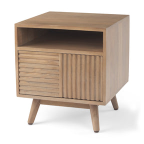 Sable 19.0L x 19.0W x 21.5H Light Brown Wood Side Table by Mercana at Eve Furniture