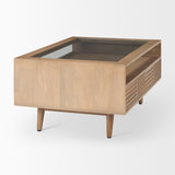 Sable 38.0L x 27.0W x 18.0H Light Brown Wood Coffee Table by Mercana at Eve Furniture
