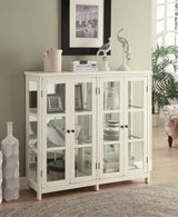 Sable White 4-Door Display Accent Cabinet