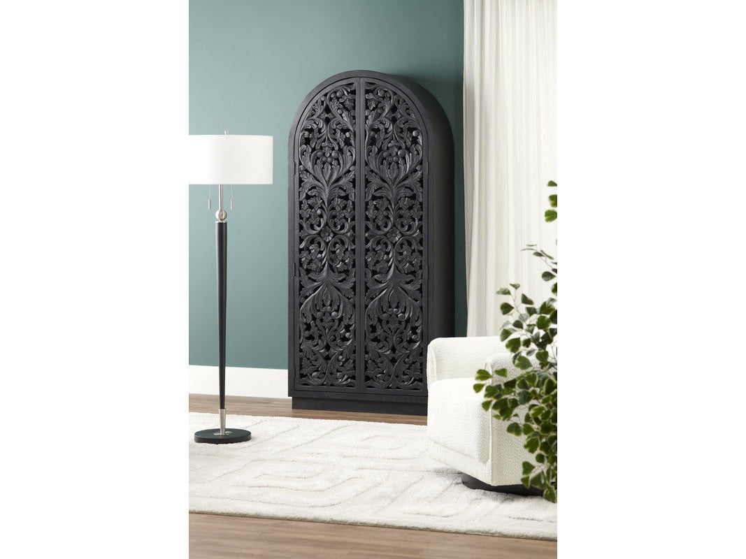 Sable Black Tall-Cabinet by Crestview at Eve Furniture