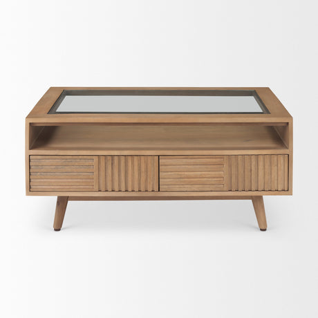 Sable Light Brown Wood Coffee Table by Mercana at Eve Furniture