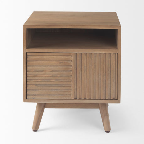Sable Light Brown Wood Side Table by Mercana at Eve Furniture