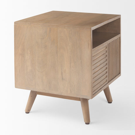 Sable Light Brown Wood Side Table by Mercana at Eve Furniture