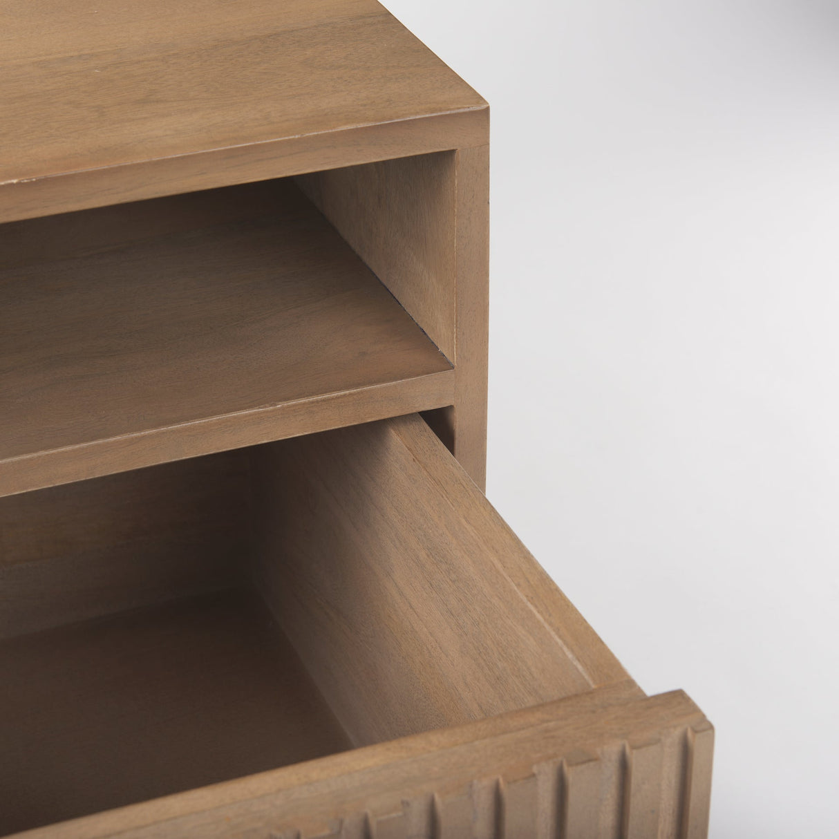 Sable Light Brown Wood Side Table by Mercana at Eve Furniture