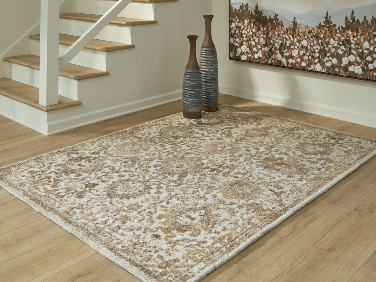 Sableridge Ivory/Taupe/Camel Medium Rug by Ashley at Eve Furniture