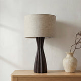Sabrina Dark Brown/Natural Table Lamp by MOES at Eve Furniture