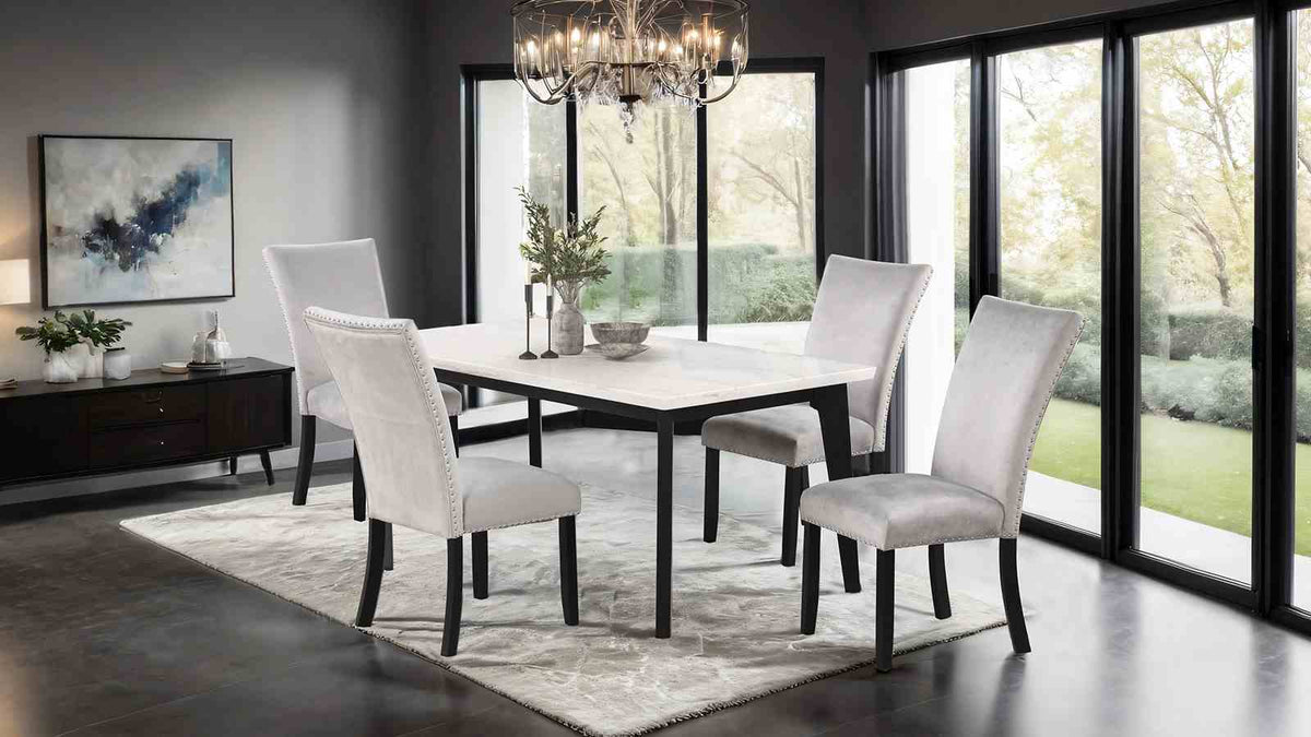 Sabro Black/White Rectangular Dining Table