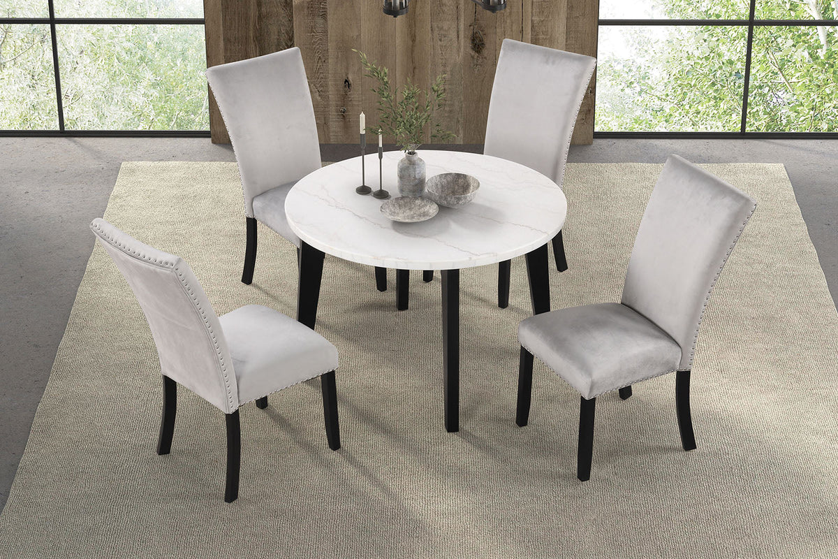 Sabro Black/White Round Dining Table
