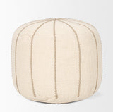 Sachi Beige w/ Stitching Pouf by Mercana at Eve Furniture