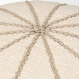 Sachi Beige w/ Stitching Pouf by Mercana at Eve Furniture