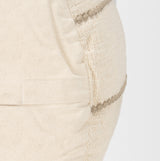 Sachi Beige w/ Stitching Pouf by Mercana at Eve Furniture