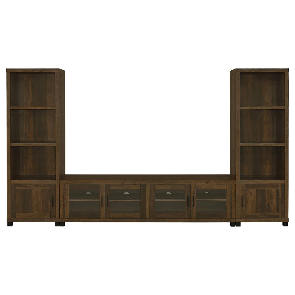 Sachin 3-piece Entertainment Center With 79" TV Stand Dark Pine