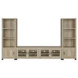 Sachin Antique Pine 3-shelf Media Tower With Storage Cabinet by Coaster at Eve Furniture