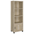 Sachin Antique Pine 3-shelf Media Tower With Storage Cabinet by Coaster at Eve Furniture