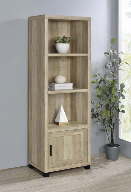 Sachin Antique Pine 3-shelf Media Tower With Storage Cabinet by Coaster at Eve Furniture