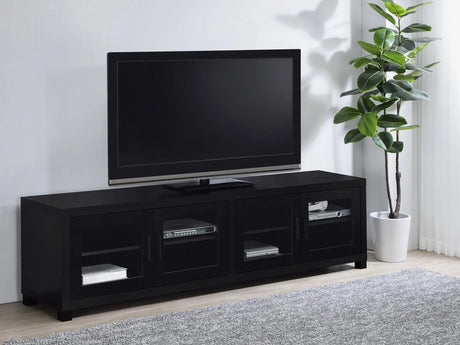 Sachin Black 4-door Engineered Wood 79-inch TV Stand by Coaster at Eve Furniture