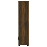 Sachin Dark Pine 3-shelf Media Tower With Storage Cabinet by Coaster at Eve Furniture
