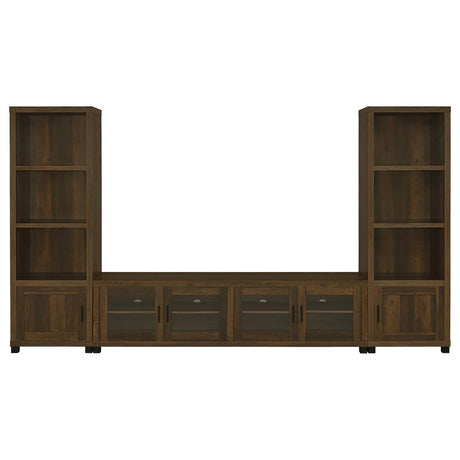Sachin Dark Pine 3-shelf Media Tower With Storage Cabinet by Coaster at Eve Furniture