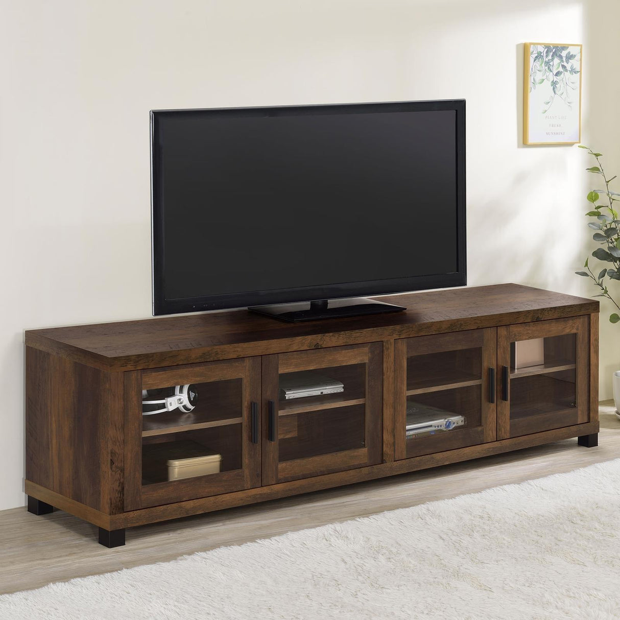 Sachin Rectangular TV Console with Glass Doors by Coaster at Eve Furniture