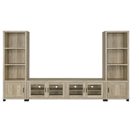 Sachin Antique Pine 3-piece Entertainment Center With 79" TV Stand by Coaster at Eve Furniture