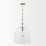 Sadah Large Clear Blown Glass w/ Gold Metal Pendant Light by Mercana at Eve Furniture