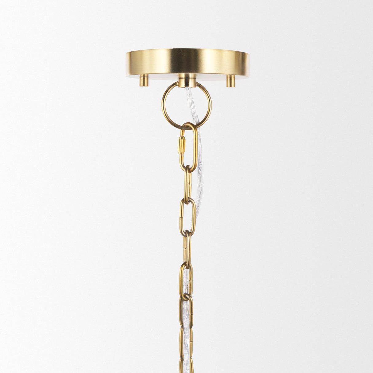 Sadah Large Clear Blown Glass w/ Gold Metal Pendant Light by Mercana at Eve Furniture