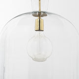 Sadah Large Clear Blown Glass w/ Gold Metal Pendant Light by Mercana at Eve Furniture