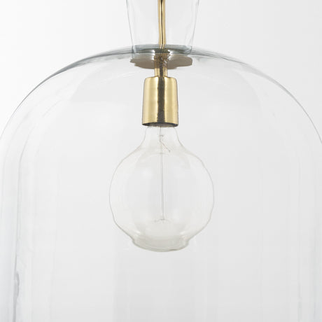 Sadah Large Clear Blown Glass w/ Gold Metal Pendant Light by Mercana at Eve Furniture