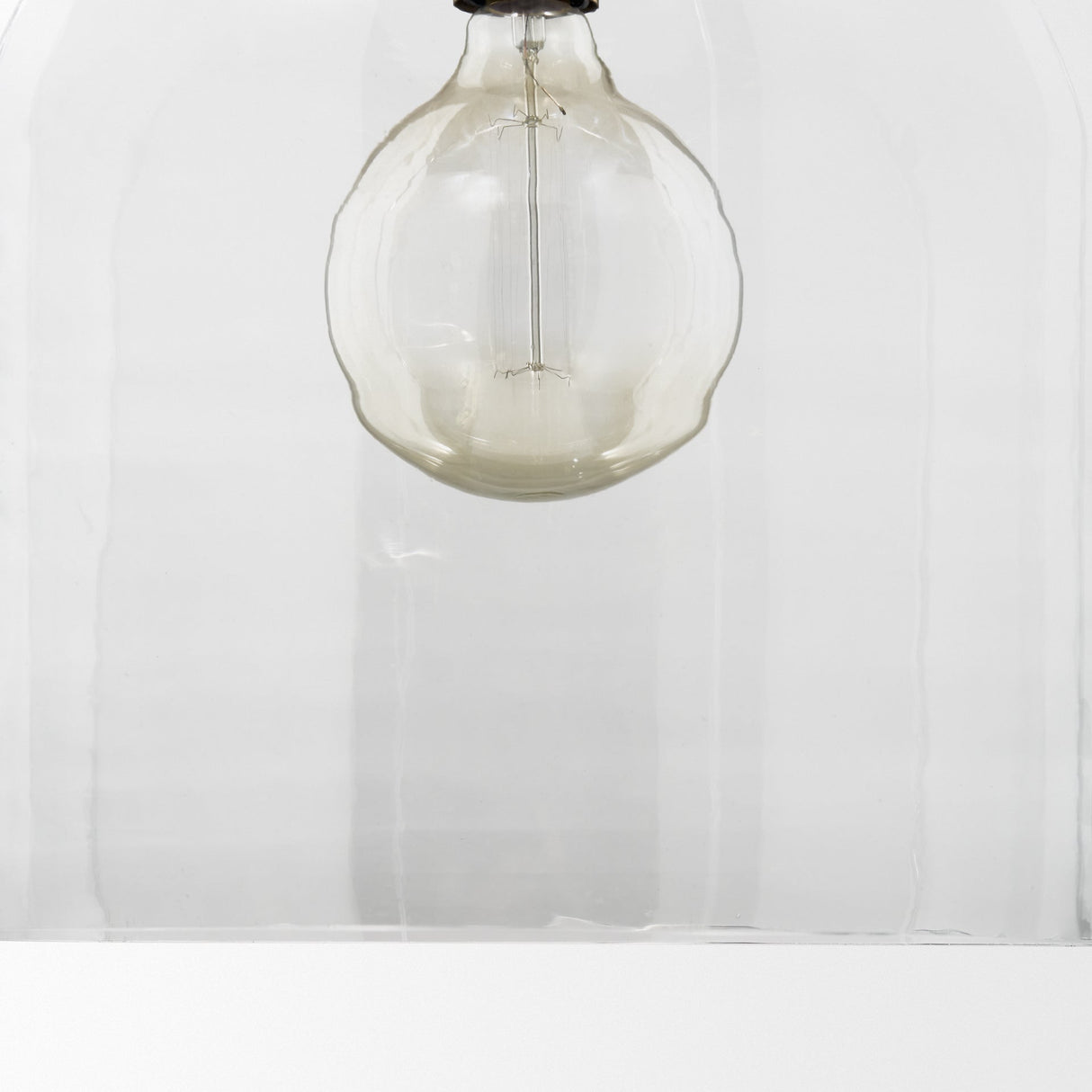 Sadah Large Clear Blown Glass w/ Gold Metal Pendant Light by Mercana at Eve Furniture