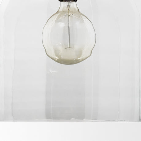 Sadah Large Clear Blown Glass w/ Gold Metal Pendant Light by Mercana at Eve Furniture