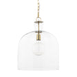 Sadah Large Clear Blown Glass w/ Gold Metal Pendant Light by Mercana at Eve Furniture
