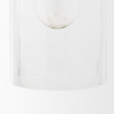 Sadah Tall Clear Blown Glass w/ Gold Metal Pendant Light by Mercana at Eve Furniture