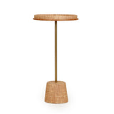Saddle Natural Raffia Designer Side Table by TOV Furniture at Eve Furniture