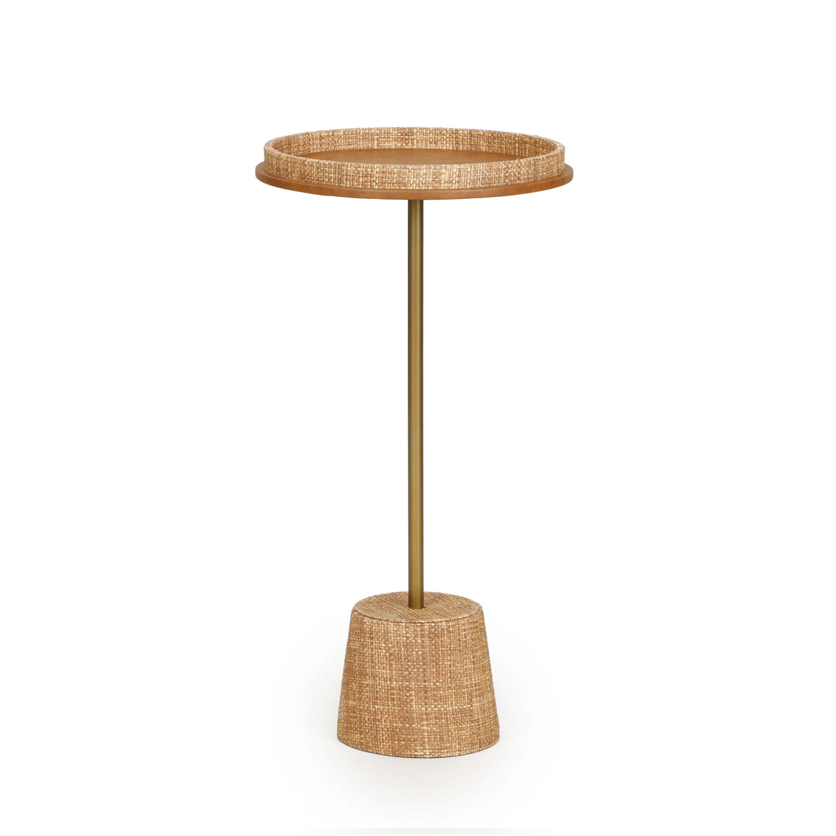 Saddle Natural Raffia Designer Side Table by TOV Furniture at Eve Furniture