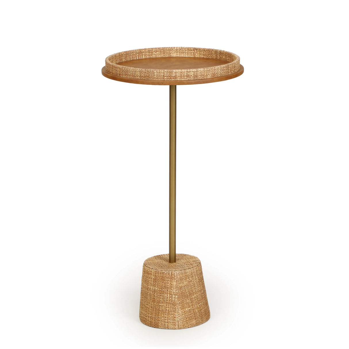 Saddle Natural Raffia Designer Side Table by TOV Furniture at Eve Furniture