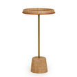 Saddle Natural Raffia Designer Side Table by TOV Furniture at Eve Furniture