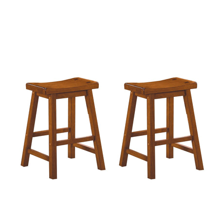 Saddleback Oak Counter Height Stool, Set of 2 by Homelegance at Eve Furniture