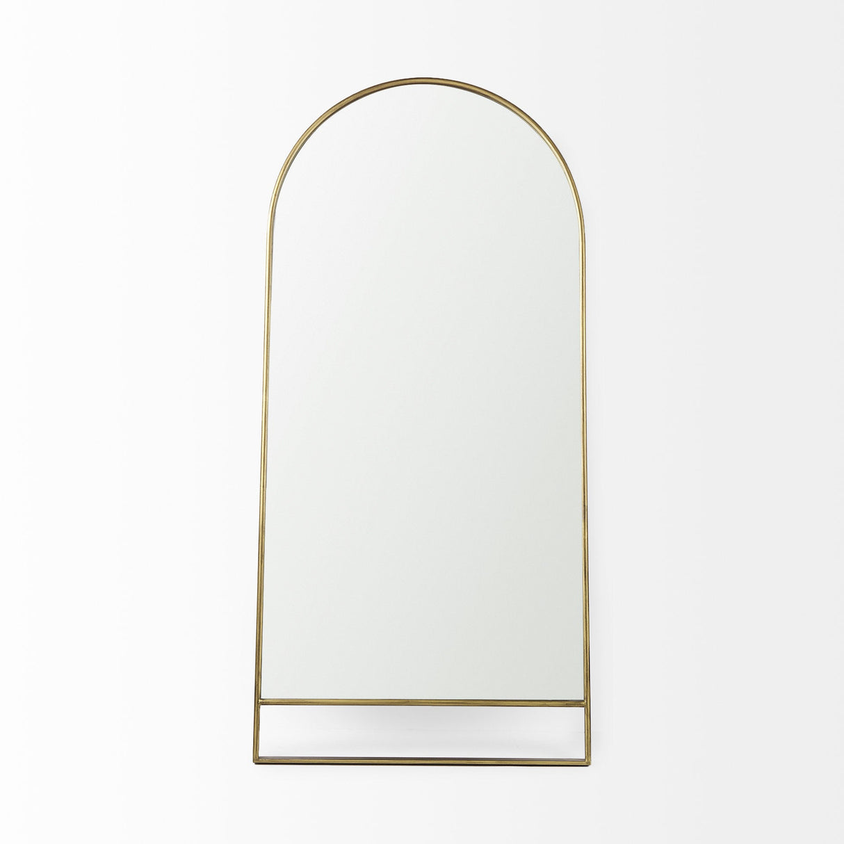 Sadie Antique Gold Metal Rounded Arch Floor Mirror by Mercana at Eve Furniture