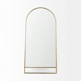 Sadie Antique Gold Metal Rounded Arch Floor Mirror by Mercana at Eve Furniture