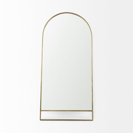 Sadie Antique Gold Metal Rounded Arch Floor Mirror by Mercana at Eve Furniture