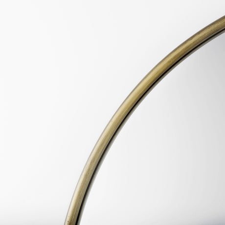 Sadie Antique Gold Metal Rounded Arch Floor Mirror by Mercana at Eve Furniture