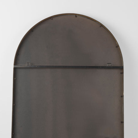 Sadie Antique Gold Metal Rounded Arch Floor Mirror by Mercana at Eve Furniture