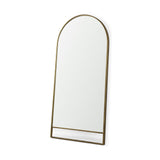 Sadie Antique Gold Metal Rounded Arch Floor Mirror by Mercana at Eve Furniture