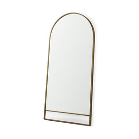 Sadie Antique Gold Metal Rounded Arch Floor Mirror by Mercana at Eve Furniture