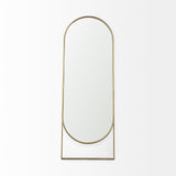 Sadie Antique Gold Rounded Arch Floor Mirror by Mercana at Eve Furniture