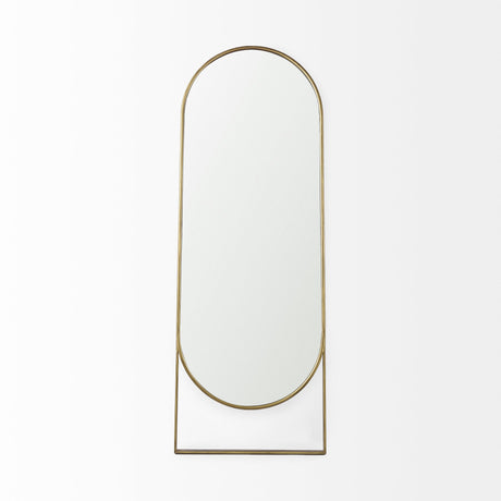 Sadie Antique Gold Rounded Arch Floor Mirror by Mercana at Eve Furniture