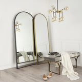Sadie Antique Gold Rounded Arch Floor Mirror by Mercana at Eve Furniture