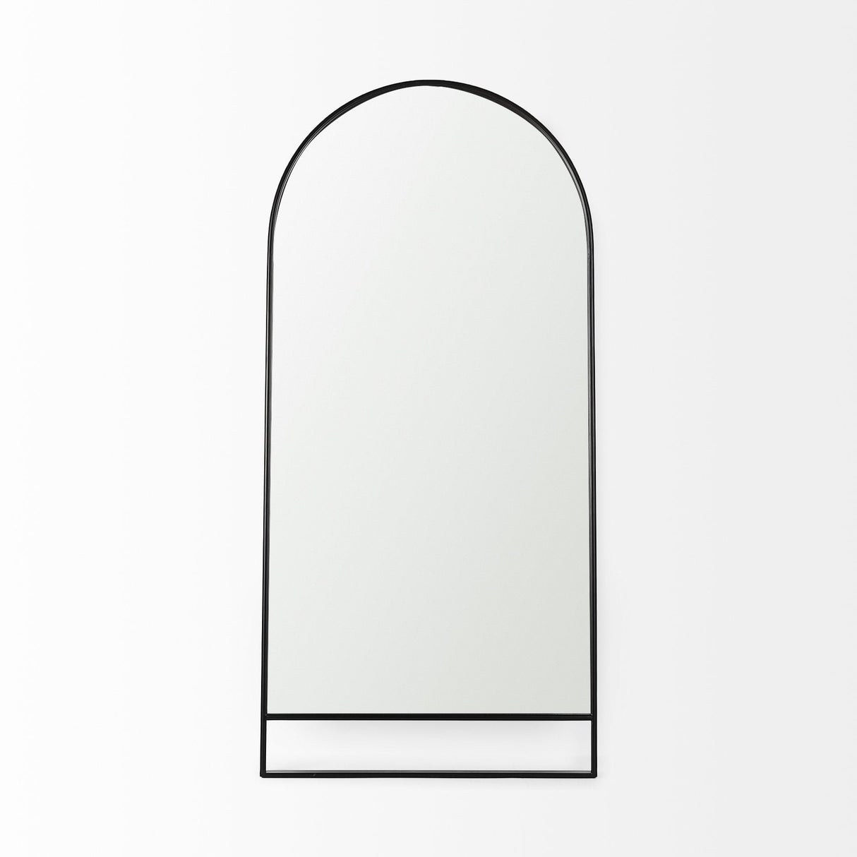 Sadie Black Metal Rounded Arch Floor Mirror by Mercana at Eve Furniture